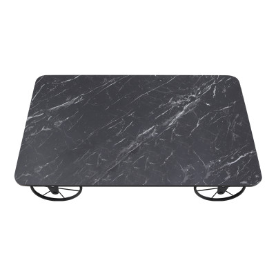 Τραπεζάκι σαλονιού Jemmy Megapap Mdf - μεταλλικό χρώμα μαύρο εφέ μαρμάρου 90x55x33εκ.