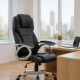 Καρέκλα γραφείου διευθυντική Luca Megapap από τεχνόδερμα χρώμα μαύρο 65x60x118/128εκ.