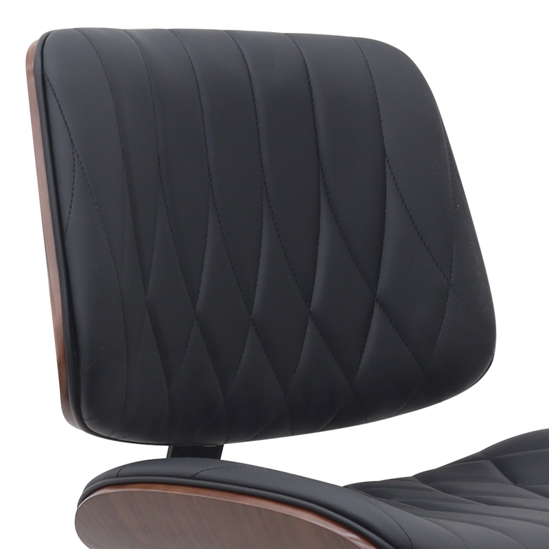 Καρέκλα γραφείου Corina Megapap από τεχνόδερμα χρώμα μαύρο 60x65x82/92εκ.