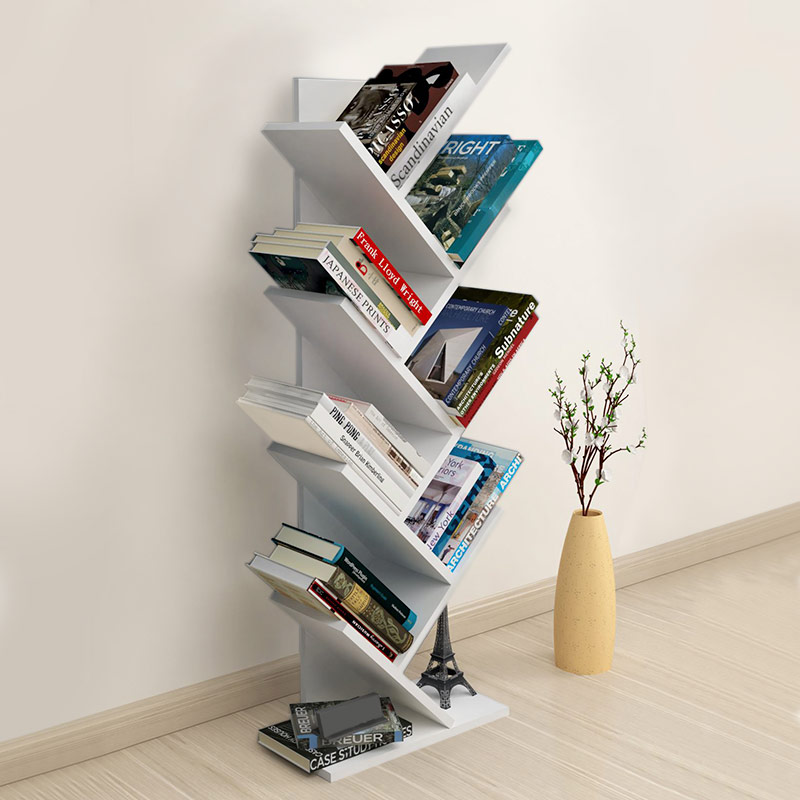 Βιβλιοθήκη Milton Megapap χρώμα λευκό 44x22x121εκ.