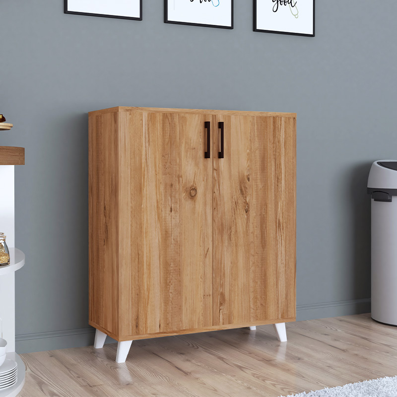 Ντουλάπι κουζίνας/μπάνιου - Παπουτσοθήκη Lilly Megapap χρώμα pine oak 72x32,5x88εκ.