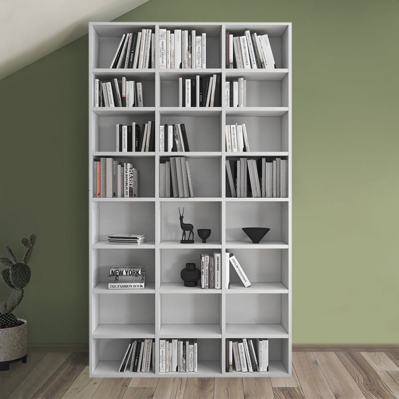 Βιβλιοθήκη Fyodor Megapap χρώμα λευκό 102x16x178εκ.