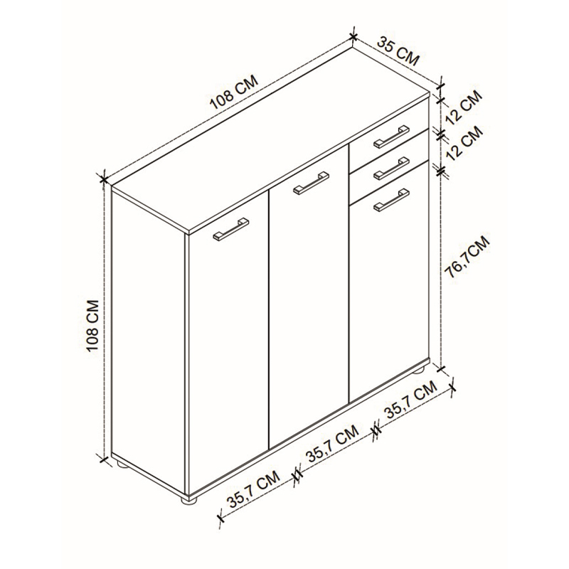 Παπουτσοθήκη - ντουλάπι Polly Megapap χρώμα λευκό 108x35x108εκ.