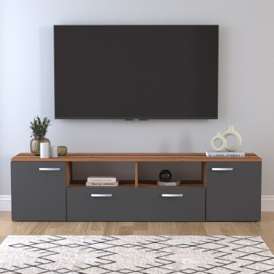 Έπιπλο τηλεόρασης Girit Megapap χρώμα καρυδί - ανθρακί 181,3x41x46,2εκ. Έπιπλο τηλεόρασης Girit Megapap χρώμα καρυδί - ανθρακί 181,3x41x46,2εκ.