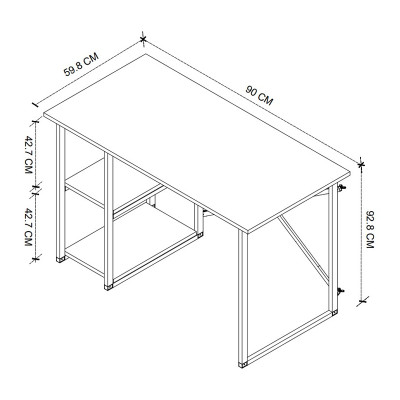 Γραφείο εργασίας Verno Megapap χρώμα pine oak 90x59,8x92,8εκ.