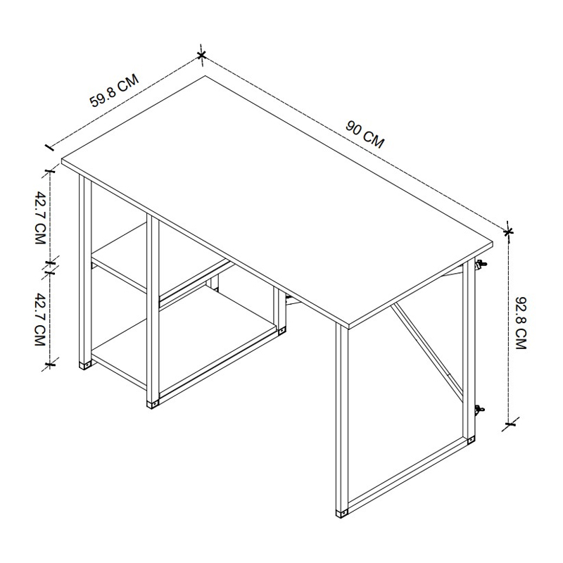 Γραφείο εργασίας Verno Megapap χρώμα pine oak 90x59,8x92,8εκ.