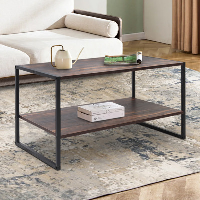 Τραπεζάκι σαλονιού Giza Megapap χρώμα rustic καρυδί 90,2x50,3x50,4εκ.