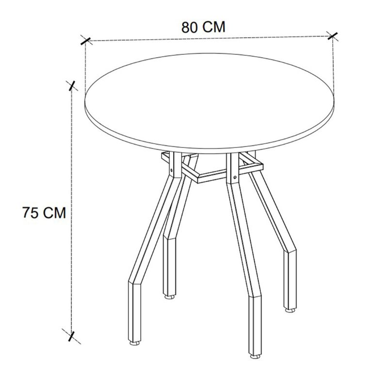 Τραπέζι Roma Megapap χρώμα pine oak Ø80x75εκ.