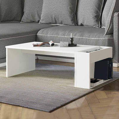 Τραπεζάκι σαλονιού View Megapap χρώμα λευκό 95x50x34εκ.