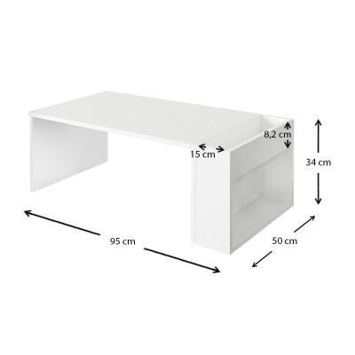 Τραπεζάκι σαλονιού View Megapap χρώμα λευκό 95x50x34εκ.