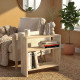 Τραπεζάκι βοηθητικό Silvanus Megapap χρώμα travertine 51x17,5x49εκ.