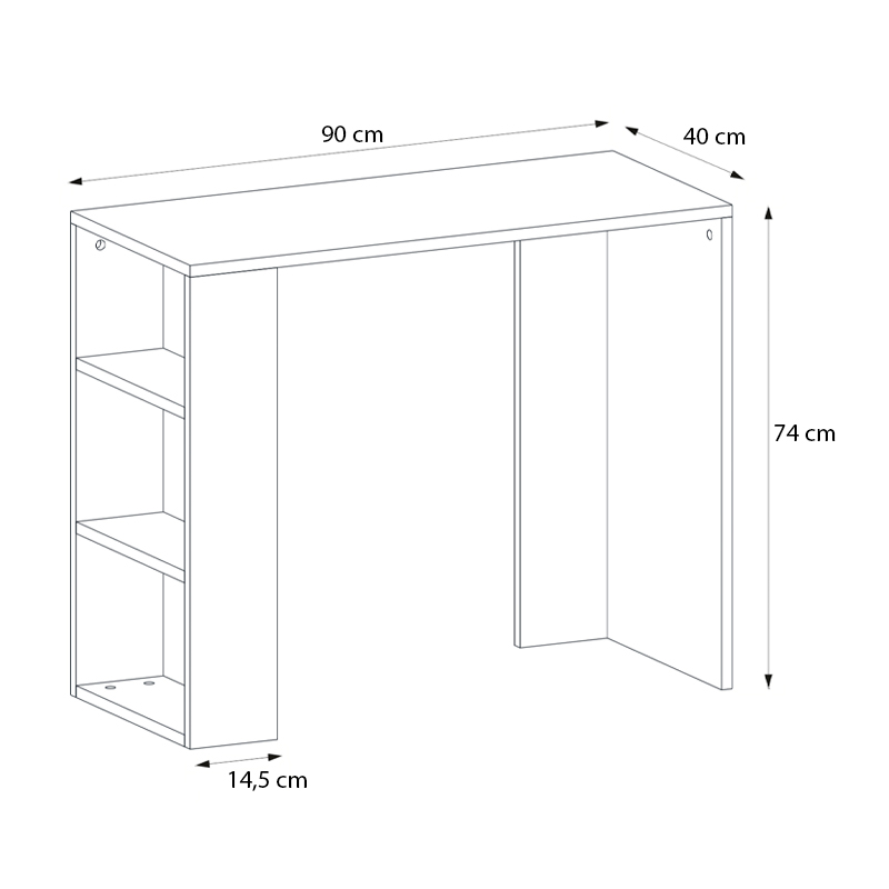 Γραφείο εργασίας Netenia Megapap χρώμα sapphire oak 90x40x74εκ.
