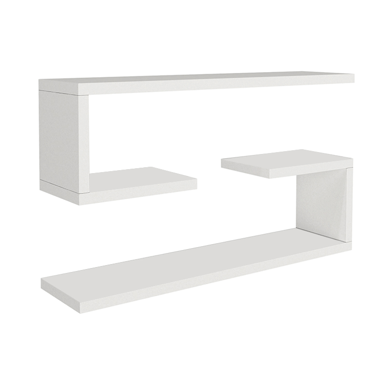 Ραφιέρα τοίχου Jenika Megapap 2 τεμαχίων χρώμα λευκό 60x14,5x18εκ.