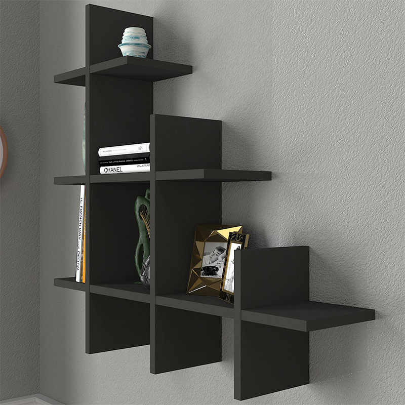 Ραφιέρα τοίχου Juke Megapap χρώμα ανθρακί 81,8x18x80εκ.