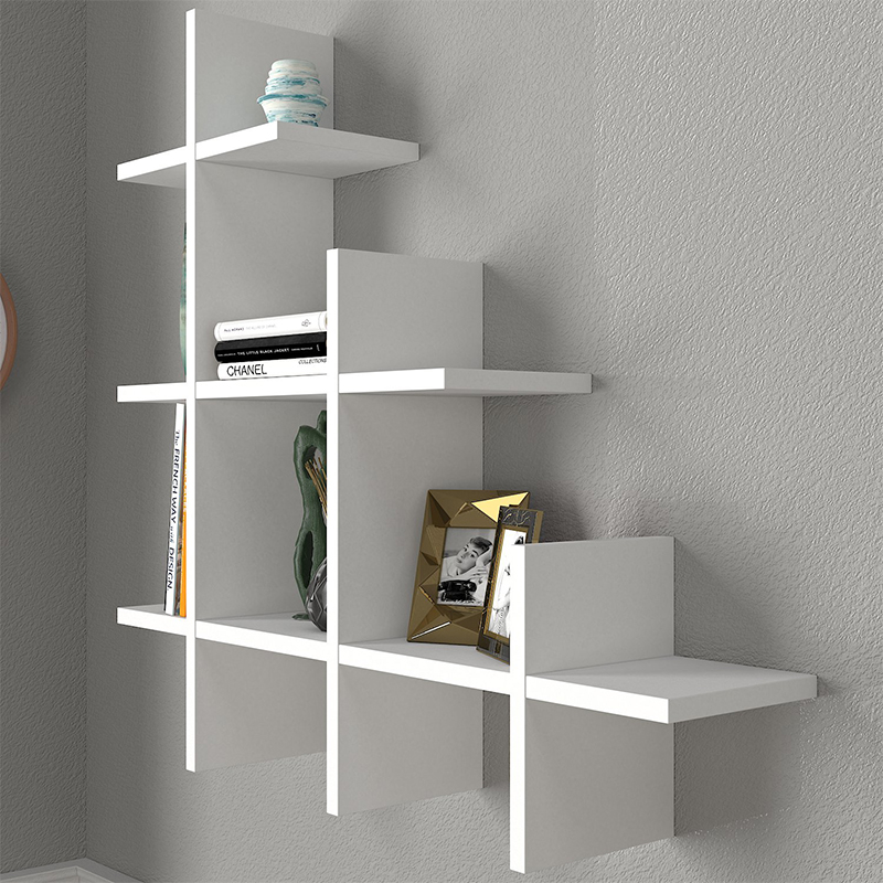 Ραφιέρα τοίχου Juke Megapap χρώμα λευκό 81,8x18x80εκ.