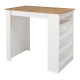 Τραπέζι μπαρ Monaco Megapap χρώμα λευκό - sapphire oak 120x51,6x101,8εκ.