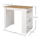 Τραπέζι μπαρ Monaco Megapap χρώμα λευκό - sapphire oak 120x51,6x101,8εκ.