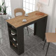 Τραπέζι μπαρ Monaco Megapap χρώμα ανθρακί - sapphire oak 120x51,6x101,8εκ.