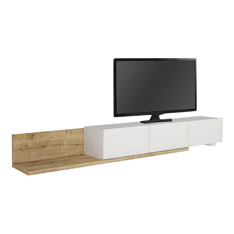 Έπιπλο τηλεόρασης Enstey Megapap επεκτεινόμενο χρώμα sapphire oak - λευκό 260x41,8x33,5εκ. Έπιπλο τηλεόρασης Enstey Megapap επεκτεινόμενο χρώμα sapphire oak - λευκό 260x41,8x33,5εκ.