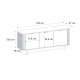 Μπουφές Bohema Megapap χρώμα ivory - sepet oak 180x47x76,6εκ.