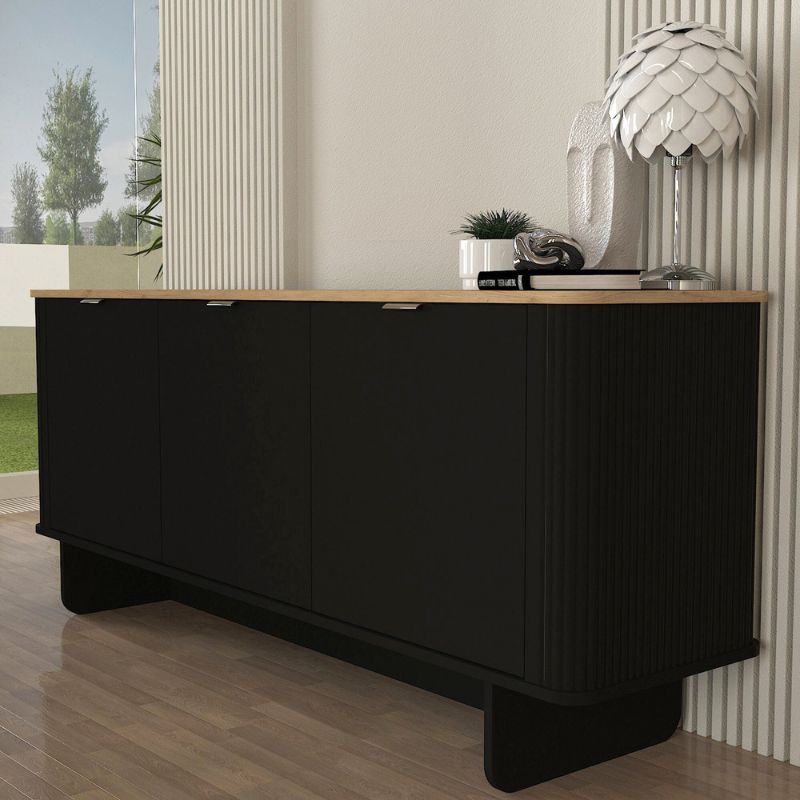 Μπουφές Bohema Megapap χρώμα μαύρο - sepet oak 180x47x76,6εκ.