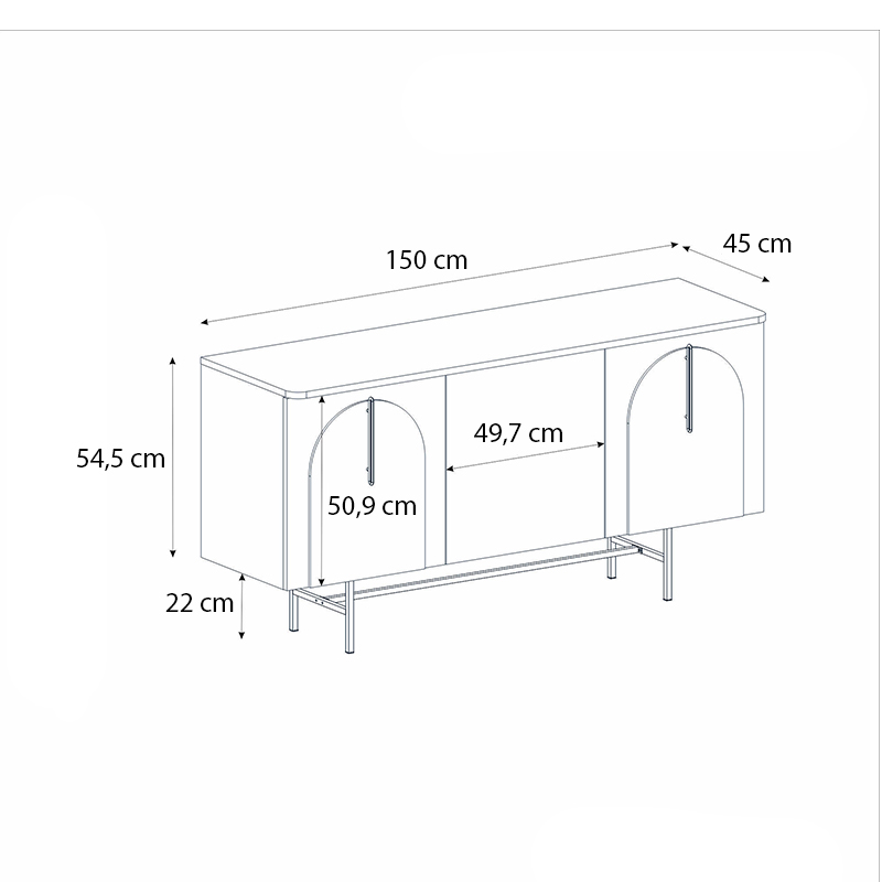 Μπουφές Rebel Megapap χρώμα rota oak - sandstone 150x45x76,5εκ. Μπουφές Rebel Megapap χρώμα rota oak - sandstone 150x45x76,5εκ.
