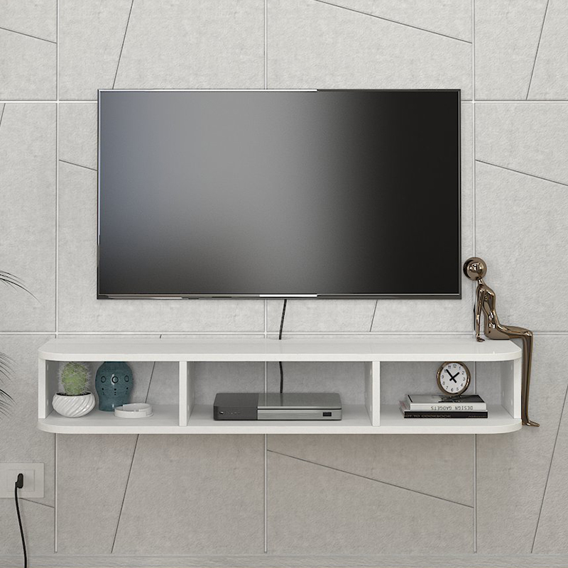 Έπιπλο τηλεόρασης επιτοίχιο Bask Megapap με LED χρώμα λευκό 120x29,6x19,2εκ.