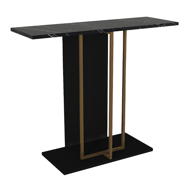 Κονσόλα Brandy Megapap χρώμα μαύρο - μαύρο εφέ μαρμάρου - χρυσό 90x29,6x76,8εκ.