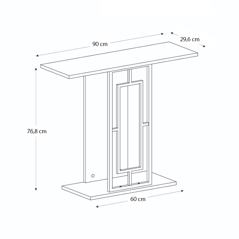 Κονσόλα Brandy Megapap χρώμα μαύρο - μαύρο εφέ μαρμάρου - χρυσό 90x29,6x76,8εκ.