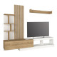 Σύνθεση τηλεόρασης Vermont Megapap χρώμα λευκό - sepet oak 240x40x192εκ.