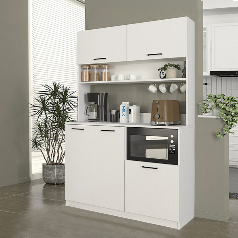 Έπιπλο κουζίνας Tuco 3 Megapap χρώμα λευκό 123,8x40x180εκ.