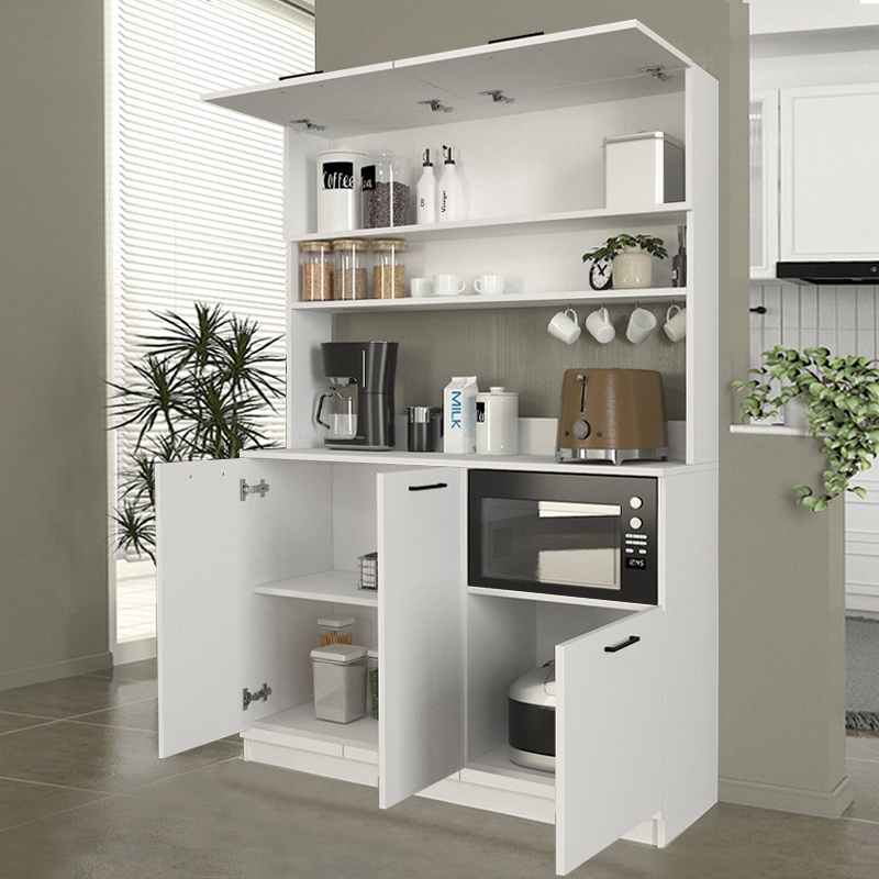 Έπιπλο κουζίνας Tuco 3 Megapap χρώμα λευκό 123,8x40x180εκ.