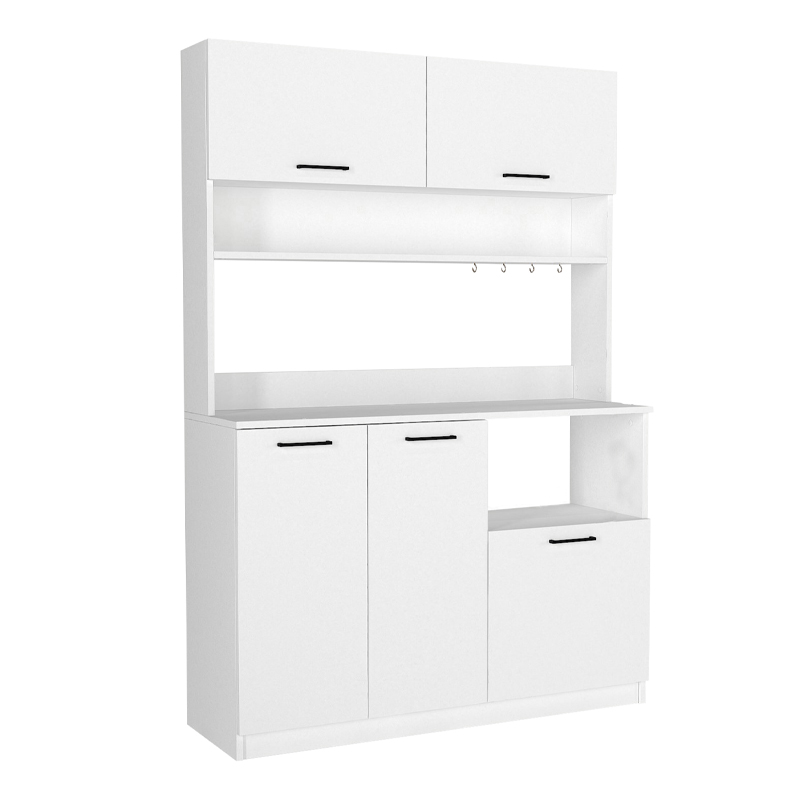 Έπιπλο κουζίνας Tuco 3 Megapap χρώμα λευκό 123,8x40x180εκ.