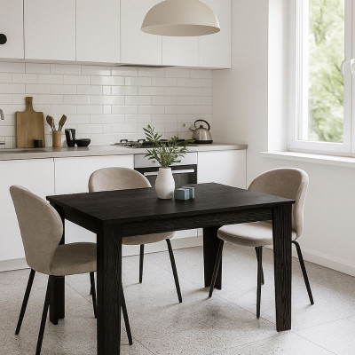 Τραπέζι Darlen Megapap χρώμα sencron black 125x72x74εκ.