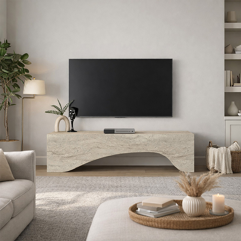 Έπιπλο τηλεόρασης Mara Megapap με LED χρώμα travertine 150x31,4x40εκ. Έπιπλο τηλεόρασης Mara Megapap με LED χρώμα travertine 150x31,4x40εκ.