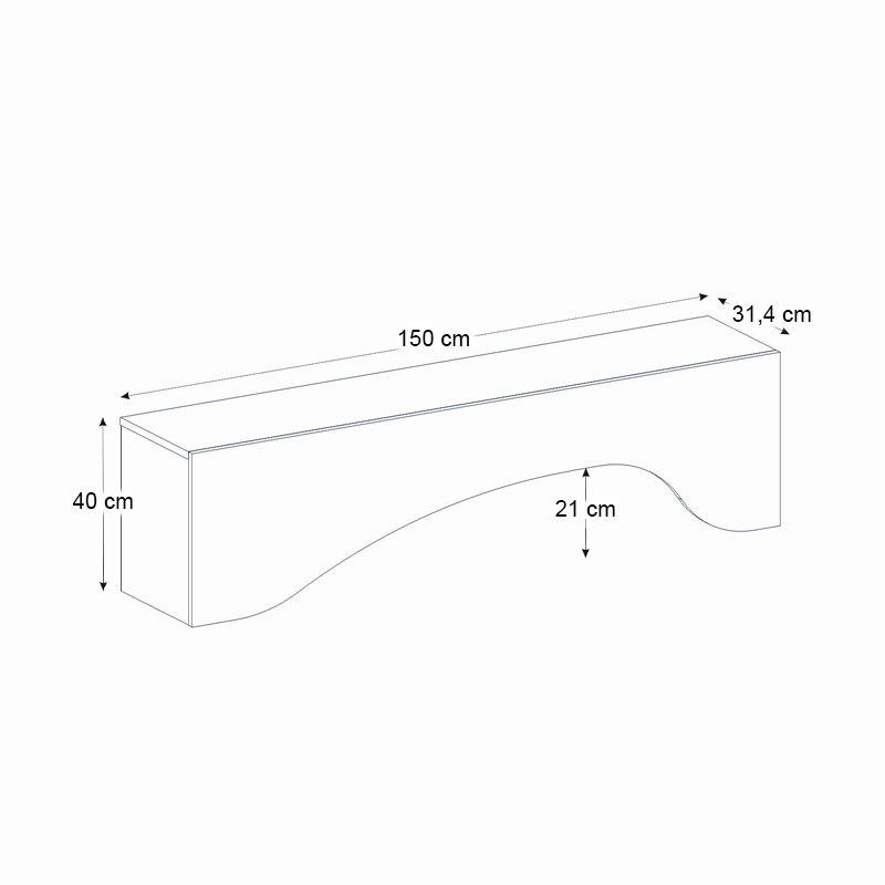 Έπιπλο τηλεόρασης Mara Megapap με LED χρώμα travertine 150x31,4x40εκ. Έπιπλο τηλεόρασης Mara Megapap με LED χρώμα travertine 150x31,4x40εκ.