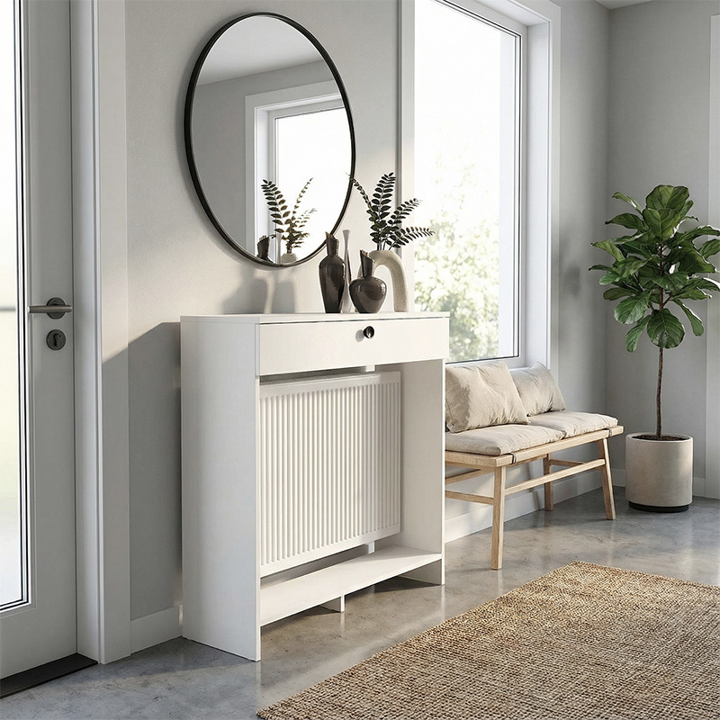 Κονσόλα - Κάλυμμα καλοριφέρ Opelya Megapap χρώμα λευκό 90x31,4x100εκ.