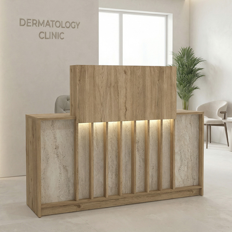 Γραφείο υποδοχής - reception Davis Megapap με LED χρώμα sepet oak - travertine 150x41,8x115εκ. Γραφείο υποδοχής - reception Davis Megapap με LED χρώμα sepet oak - travertine 150x41,8x115εκ.