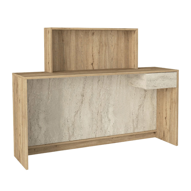 Γραφείο υποδοχής - reception Davis Megapap με LED χρώμα sepet oak - travertine 150x41,8x115εκ. Γραφείο υποδοχής - reception Davis Megapap με LED χρώμα sepet oak - travertine 150x41,8x115εκ.