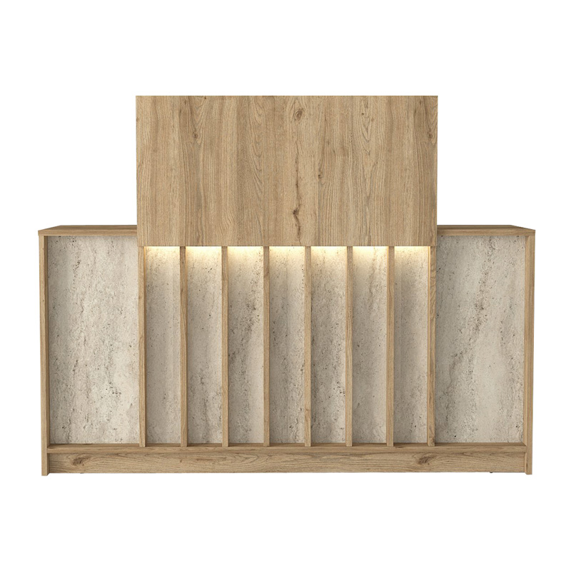 Γραφείο υποδοχής - reception Davis Megapap με LED χρώμα sepet oak - travertine 150x41,8x115εκ. Γραφείο υποδοχής - reception Davis Megapap με LED χρώμα sepet oak - travertine 150x41,8x115εκ.