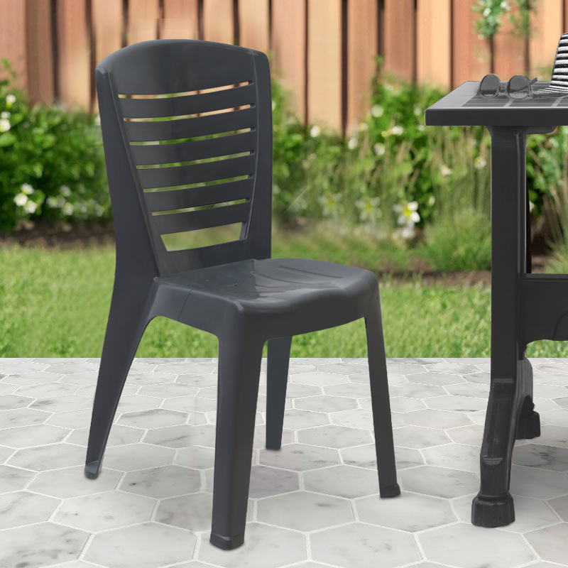 Καρέκλα πολυπροπυλενίου Tabia Megapap χρώμα ανθρακί 47x49x86εκ.