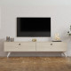 Έπιπλο τηλεόρασης Paris Megapap χρώμα travertine 160x25x35εκ.