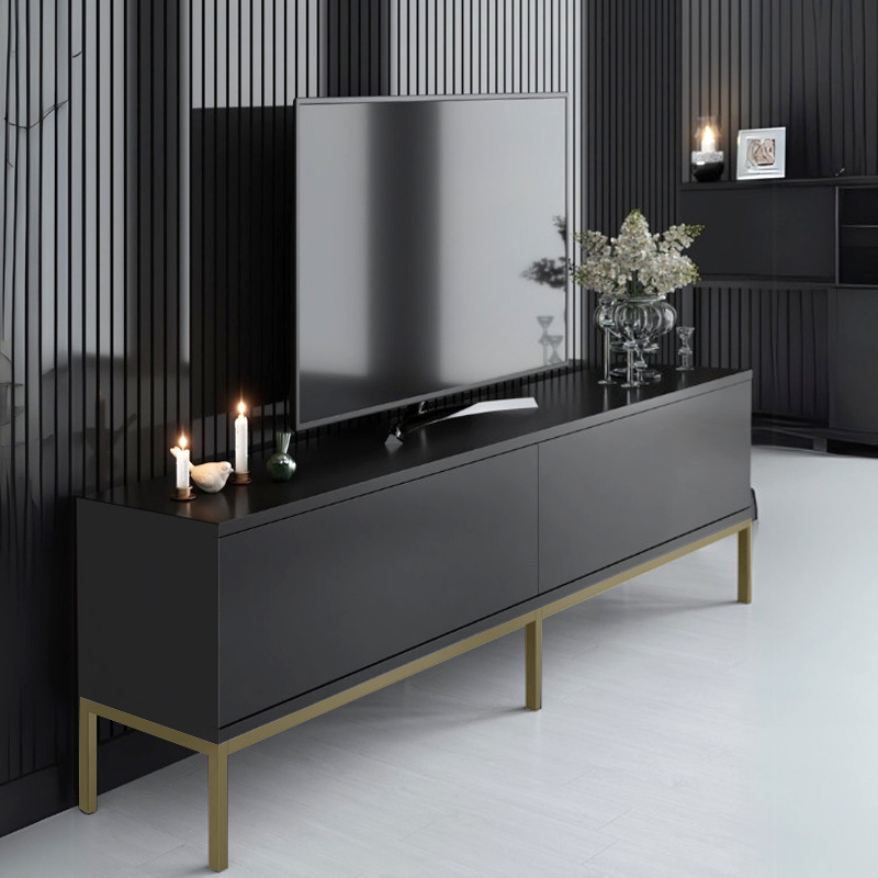 Έπιπλο τηλεόρασης Lord Megapap χρώμα μαύρο - χρυσό 180x30x47εκ. Έπιπλο τηλεόρασης Lord Megapap χρώμα μαύρο - χρυσό 180x30x47εκ.