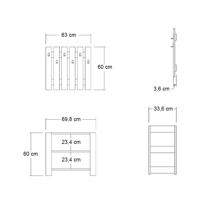 Έπιπλο εισόδου Friends Megapap χρώμα λευκό 69,8x33,6x60εκ.