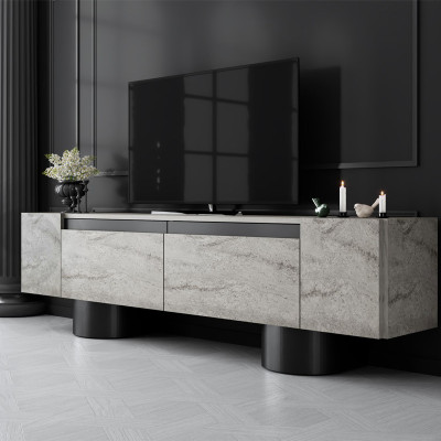 Έπιπλο τηλεόρασης Haven Megapap χρώμα travertine 180x30x50εκ.