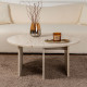 Τραπεζάκι σαλονιού σετ 2 τμχ Moira Megapap χρώμα travertine Ø90x41εκ.