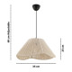 Φωτιστικό οροφής Sukne Megapap E27 από σχοινί μονόφωτο χρώμα εκρού Ø35x60εκ.