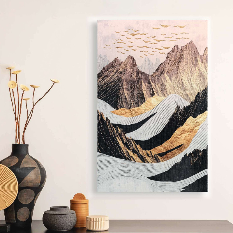 Πίνακας σε καμβά "Abstract Mountain" Megapap ψηφιακής εκτύπωσης 70x100x3εκ.