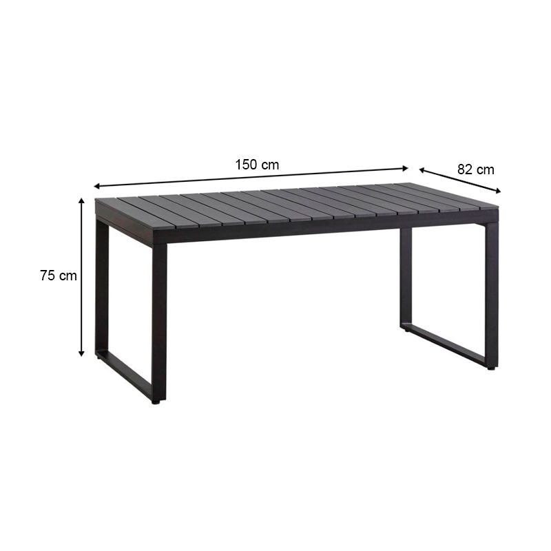 Τραπέζι κήπου Poseidon Megapap μεταλλικό - μασίφ ξύλο χρώμα μαύρο 150x82x75εκ. Τραπέζι κήπου Poseidon Megapap μεταλλικό - μασίφ ξύλο χρώμα μαύρο 150x82x75εκ.