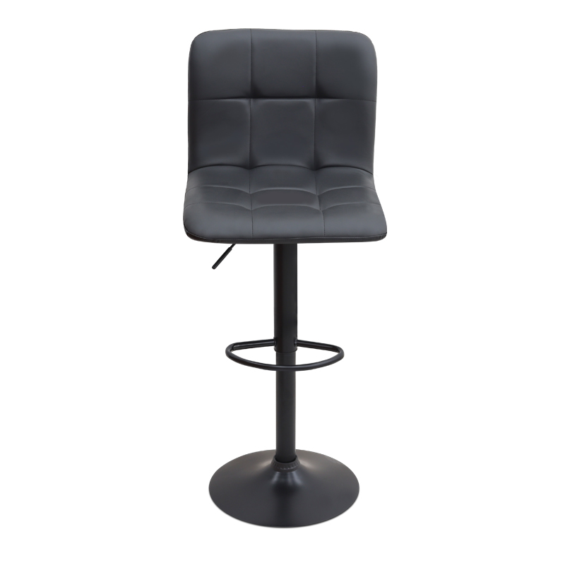 Σκαμπό μπαρ Carmelo Megapap με ρυθμιζόμενο ύψος PU μαύρο - βάση μαύρο ματ 45x42x90/113εκ.